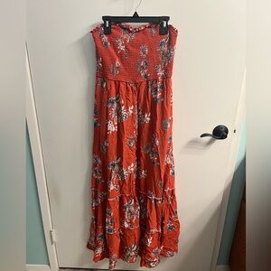 Boho strapless maxi dress